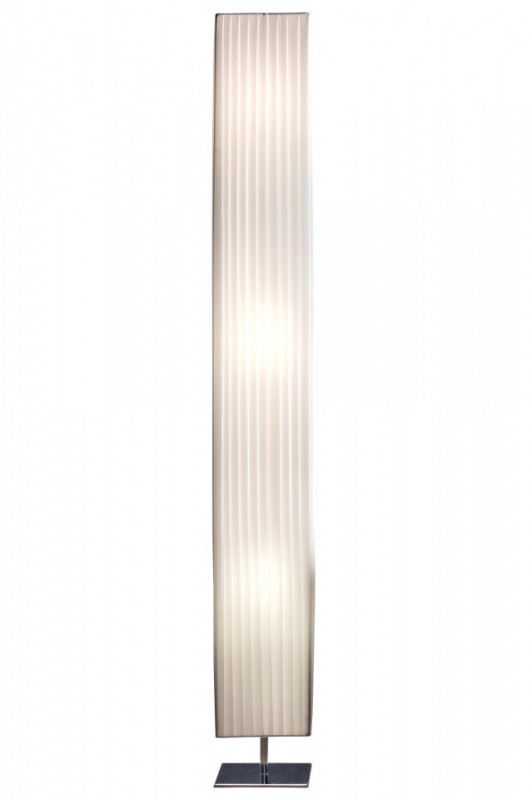 Lampadar patrat din latex/metal cromat 160 cm alb, 3 becuri