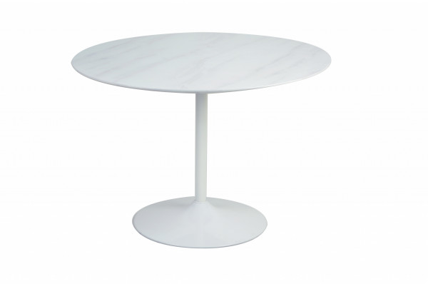 Masa rotunda din MDF/metal 110 cm alb