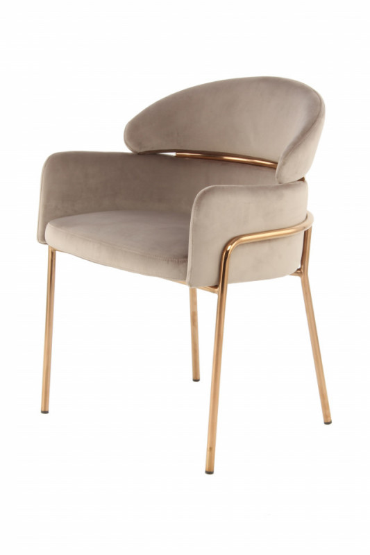 Scaun tapitat Corey taupe/auriu