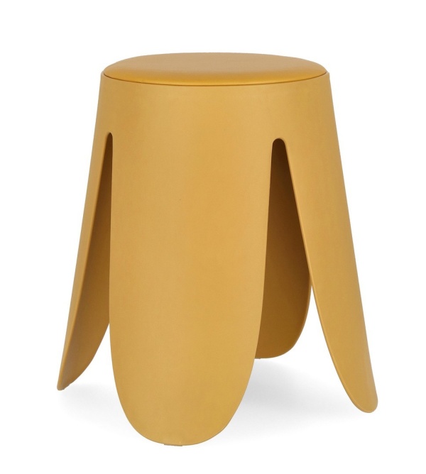 Set de 4 taburete Imogen, muștar, diametru 37 cm, înălțime 47 cm