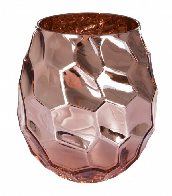 Vaza de sticla Saribus Roz /Auriu