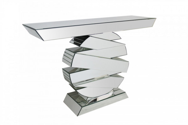 Consola din MDF with mirrored glass, round base