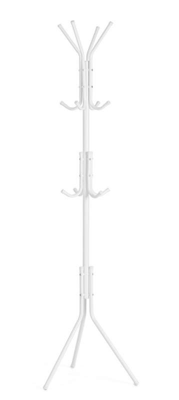 Cuier Jorid, structură din oțel vopsit electrostatic, alb, D 42 cm, H 172 cm