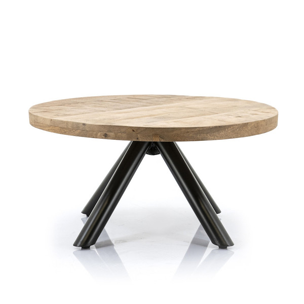 Masuta de cafea rotunda din lemn de mango Otto 70x70x35 cm maro deschis