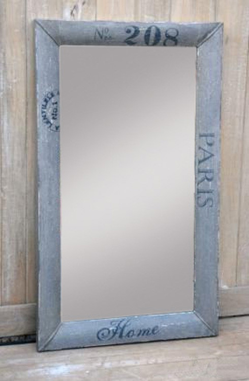 Oglinda dreptunghiulara cu rama albastru/gri din metal TASTE OF INDIA, 70 x 4,5 x 120 cm