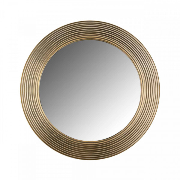 Oglinda rotunda cu rama din aluminiu maro alama Montel, 41 x 41 x 2,5 cm