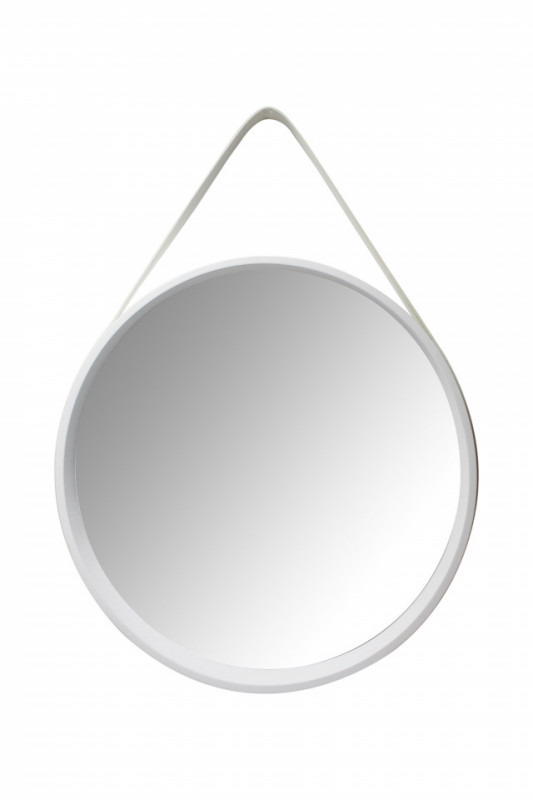 Oglinda rotunda cu rama din MDF alba Ultima, 3,5-7,5cm (L / D) x 49,5cm (W) x 49,5cm (H)