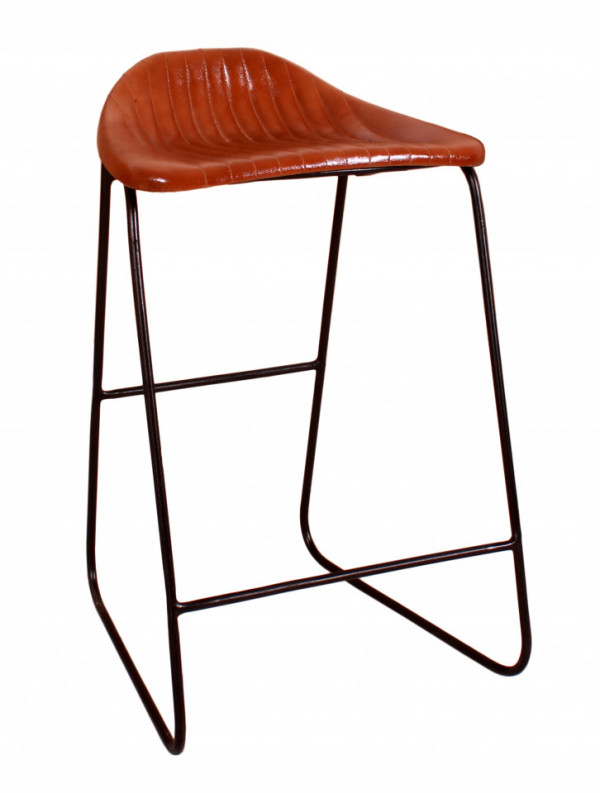 Scaun de bar din imitație de piele SIT&CHAIRS maro deschis
