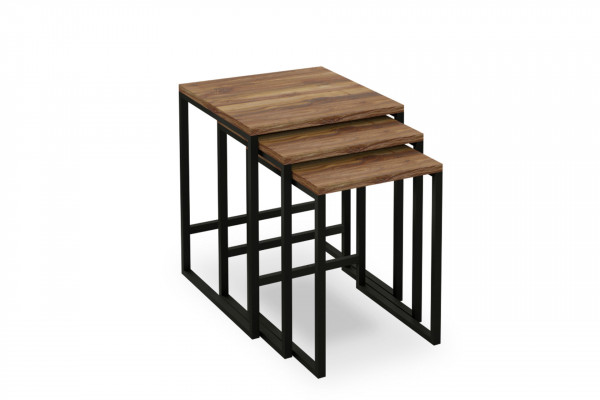 Set 3 masute de cafea patrate stejar 44 cm,42 cm, 40 cm