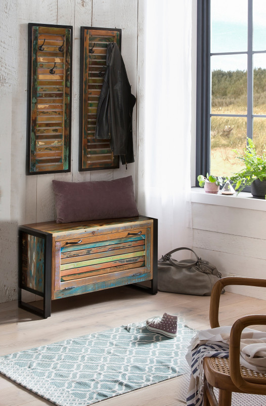 Set 3 piese mobilier pentru hol din lemn Fiume multicolor