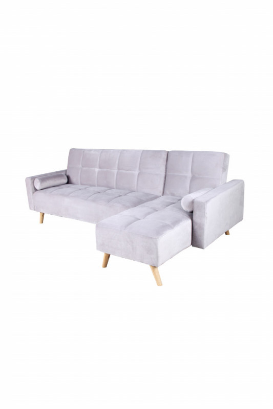 Canapea Maloni extensibila pe dreapta, 3 locuri, gri deschis