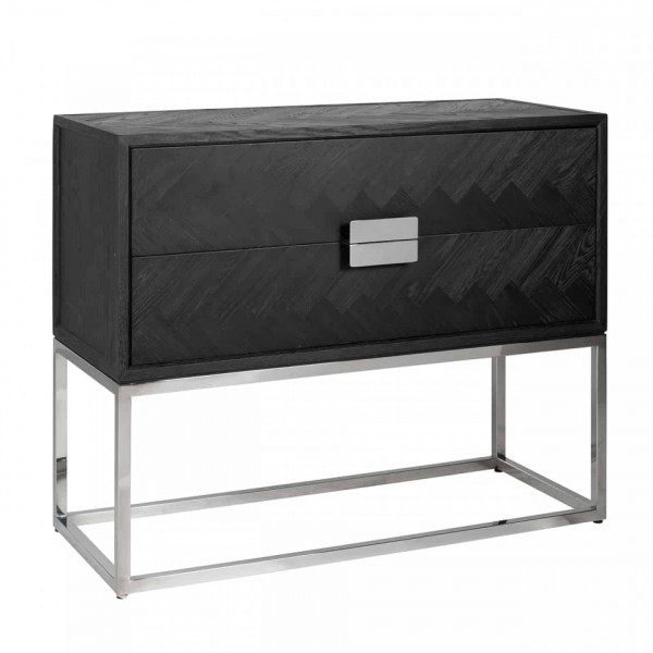Comoda din lemn de stejar Blackbone, 2-sertare