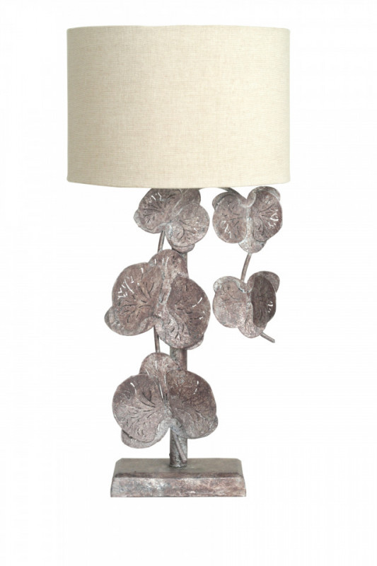 Lampa decorativa din fier/aluminiu/bumbac Autumn Flowers bronz, un bec
