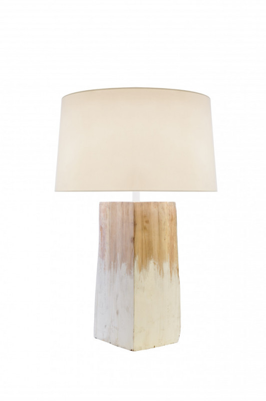 Lampa decorativa din lemn/materail THIS & THAT alba, un bec