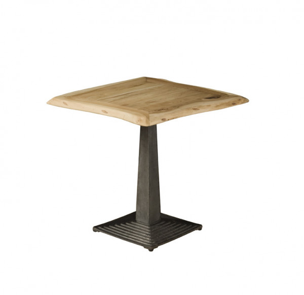 Masuta de cafea patrata din lemn 80x80x78 cm maro deschis/negru
