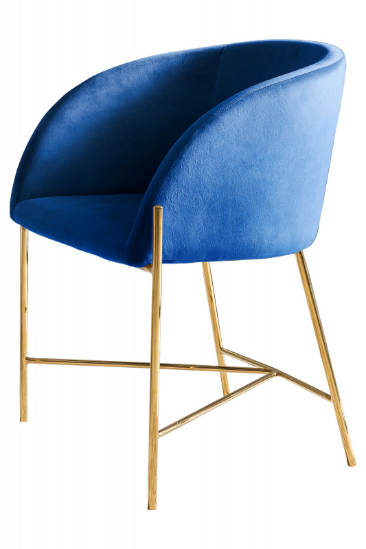 Set masa dreptunghiulara din MDF alba cu 4 scaune din catifea albastre 160x90 cm
