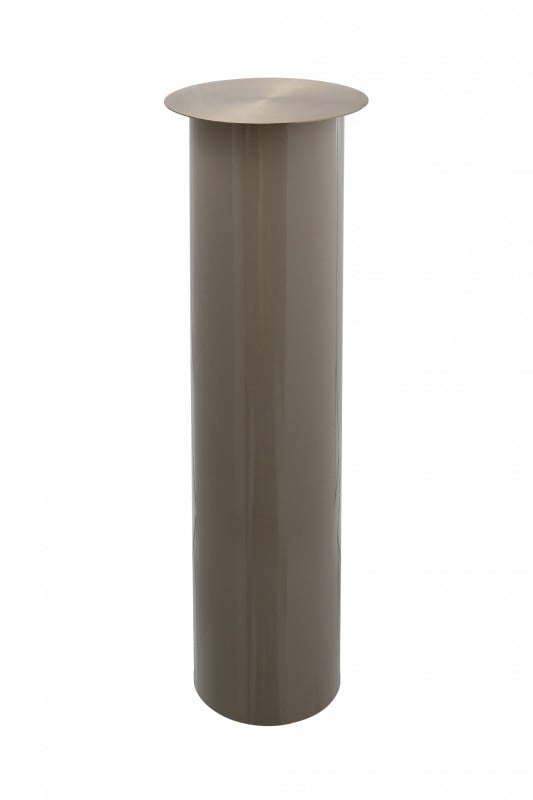 Suport lumanare din fier Art Deco, taupe / auriu