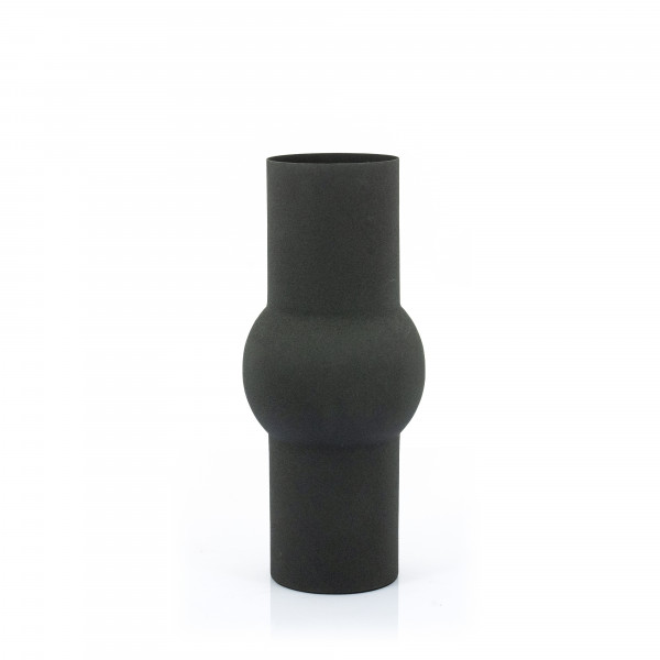 Vaza de ceramica Ola medie neagra 36 cm