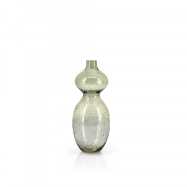 Vaza de sticla reciclata Viva mica verde 32 cm