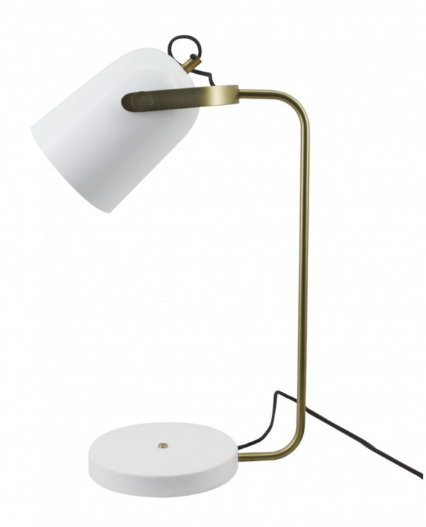 Lampa decorativa din fier/cupru/aluminiu Caroline alba, un bec