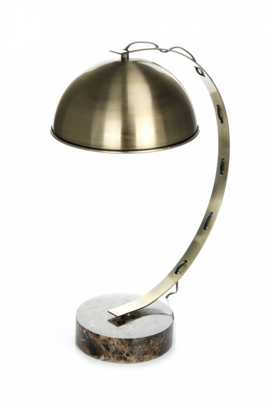 Lampa decorativa din metal/marmura Plutos alama, un bec