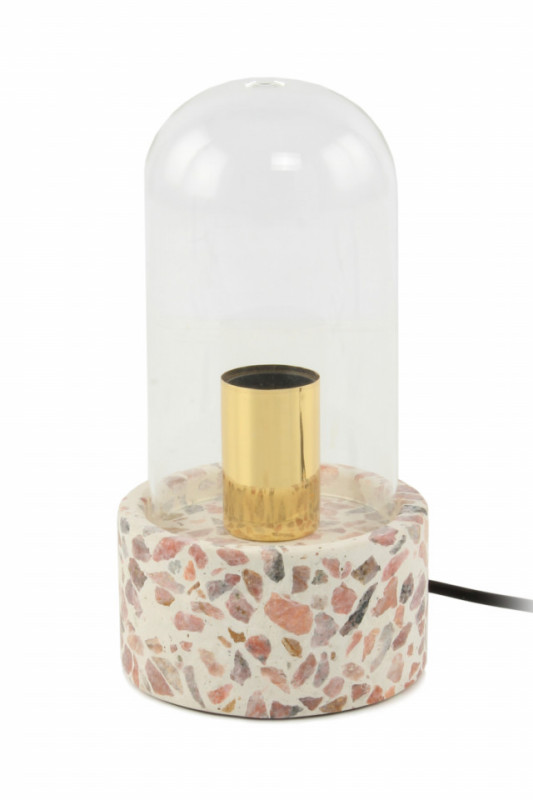 Lampa decorativa din mozaic Curacao alba/roz , un bec