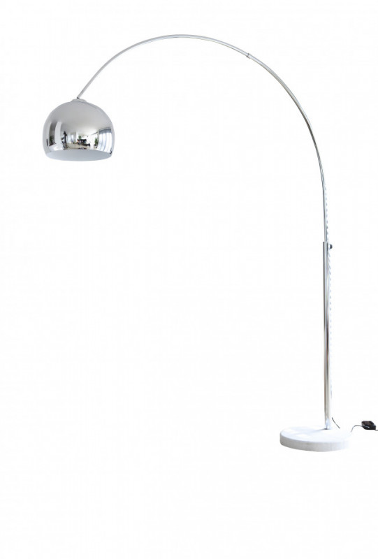 Lampadar din metal cromat/marmura THIS & THAT 208 cm argintiu, un bec