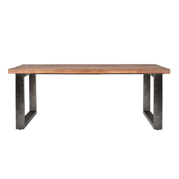 Masa dreptunghiulara cu blat din lemn de mango 240x100x78 cm maro/negru