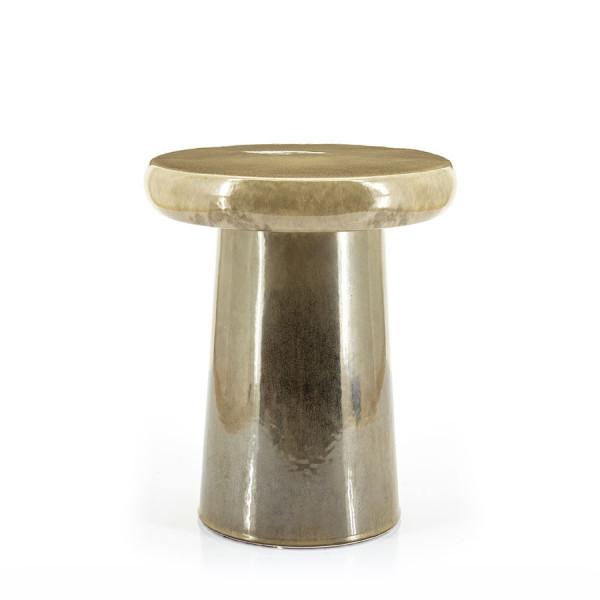 Masuta de cafea rotunda din ceramica Glaze 34x40 cm taupe