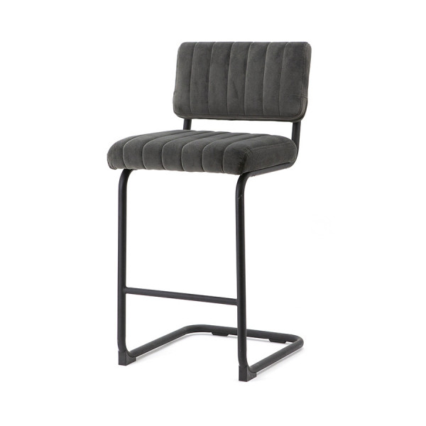 Scaun de bar din catifea Low Operator gri
