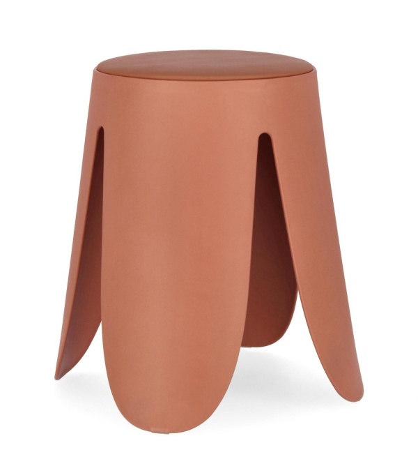 Set de 4 taburete Imogen, teracotă, diametru 37 cm, înălțime 47 cm