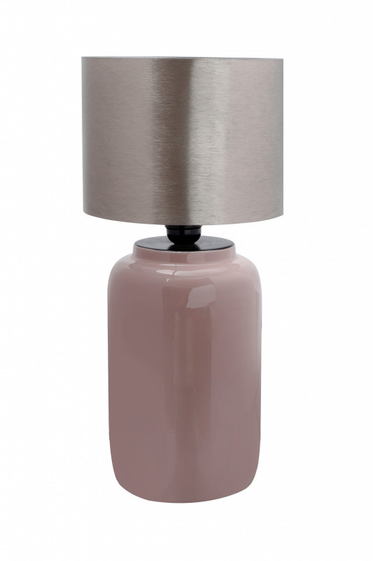 Lampa decorativa din fier Art Deco, roz/argintiu, un bec