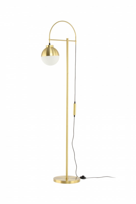 Lampadar din sticla/fie Lavina alb/ auriu, un bec