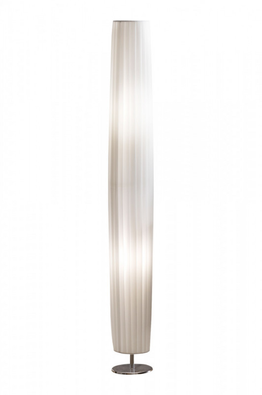 Lampadar rotund din latex/metal cromat THIS & THAT 120 cm alb, 2 becuri
