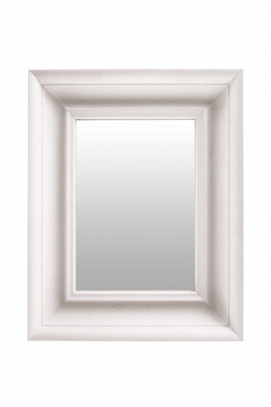 Oglinda dreptunghiulara cu rama din polistiren alba Scott, 45,5cm (L) x 36,5cm (L) x 5,2cm (H)