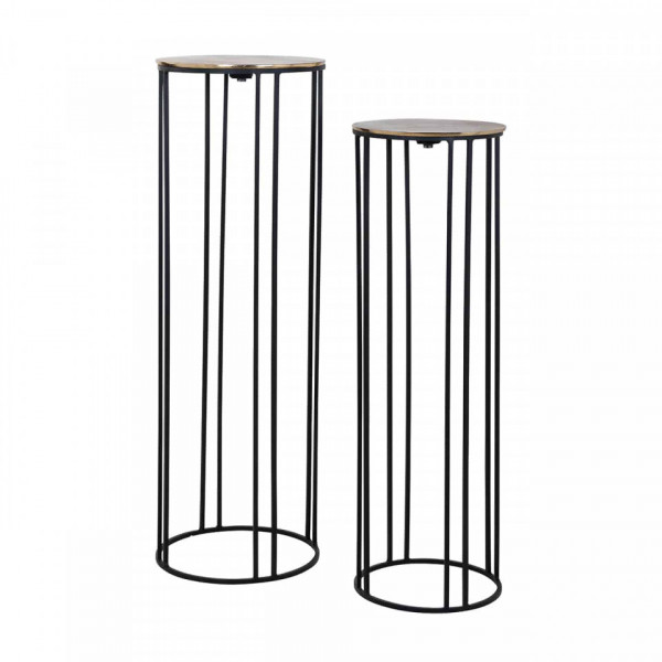 Set 2 masute pentru plante cu blat din aluminiu Novan 79x90 cm