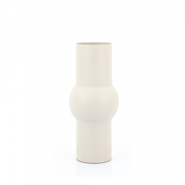 Vaza de ceramica Ola medie alba 36 cm