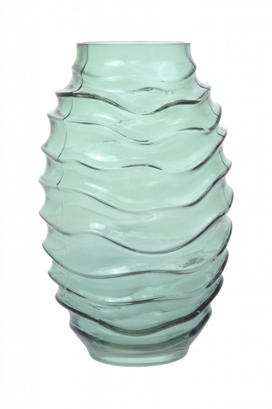 Vază de sticlă Sidney, verde 16x16x25,5 cm