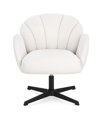 Fotoliu Chloe, rotativ, textil, alb, 70 x 71.5 cm - Img 3