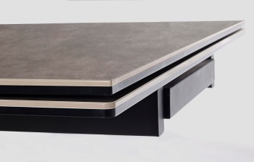 Masă extensibilă pentru 8 persoane, cu blat ceramic și cadru din oțel inoxidabil, 160-240x90x76 cm - Img 7