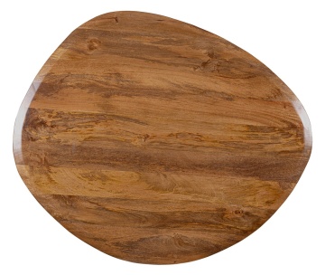 Masă fixă Stanley, pentru 6 persoane, blat cu formă neregulată din lemn de mango, picioare din oțel, natur, 140 x 120 x 76 cm - Img 4
