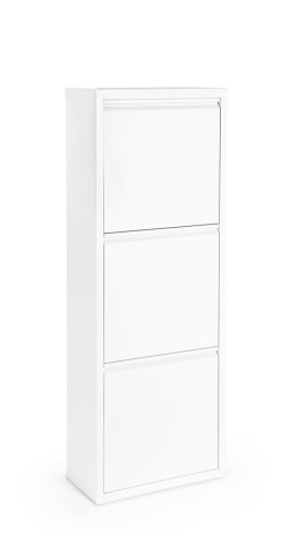 Pantofar Fredys cu 3 uși basculante, din oțel vopsit electrostatic, alb, 50x25x133 cm - Img 1