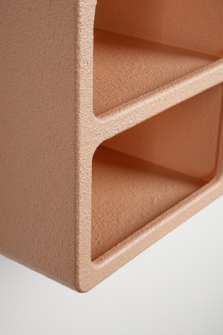 Raft de perete dreptunghiular din MDF, alb cremos, 40x20x48 cm - Img 3