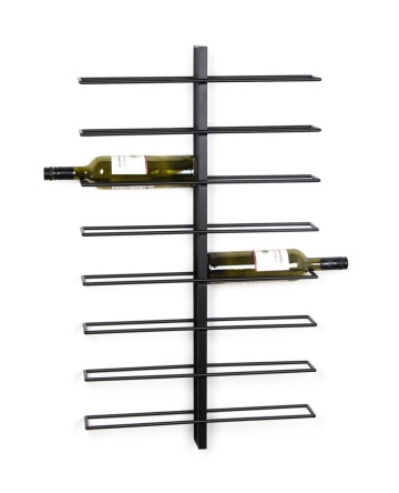 Set de 2 suporturi sticle Isaac, pentru 16 sticle, din oțel vopsit electrostatic, negru, 52x8.5x90 cm - Img 3