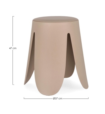 Set de 4 taburete Imogen, ivoriu, diametru 37 cm, înălțime 47 cm - Img 2