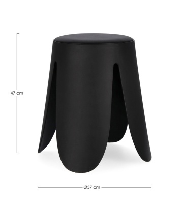 Set de 4 taburete Imogen, negru, diametru 37 cm, înălțime 47 cm - Img 2