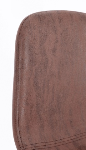 Acest set de două scaune de bar combină un design de inspirație vintage cu funcționalitatea modernă, fiind ideal pentru insula din bucătărie sau zona de bar. Șezutul confortabil este realizat din polipropilenă și acoperit cu piele ecologică (poliuretan) d - Img 7