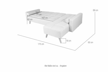 Canapea Maloni extensibila pe dreapta , 3 locuri, creme - Img 14