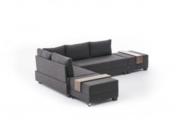 Coltar Fly pe stanga antracit, 3 locuri, extensibil cu 2 parti modulare - Img 5