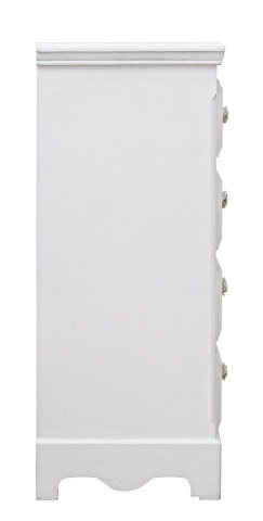 Comodă cu 4 sertare, finisaj alb mat cu efect albit, 40x30x76 cm - Img 4